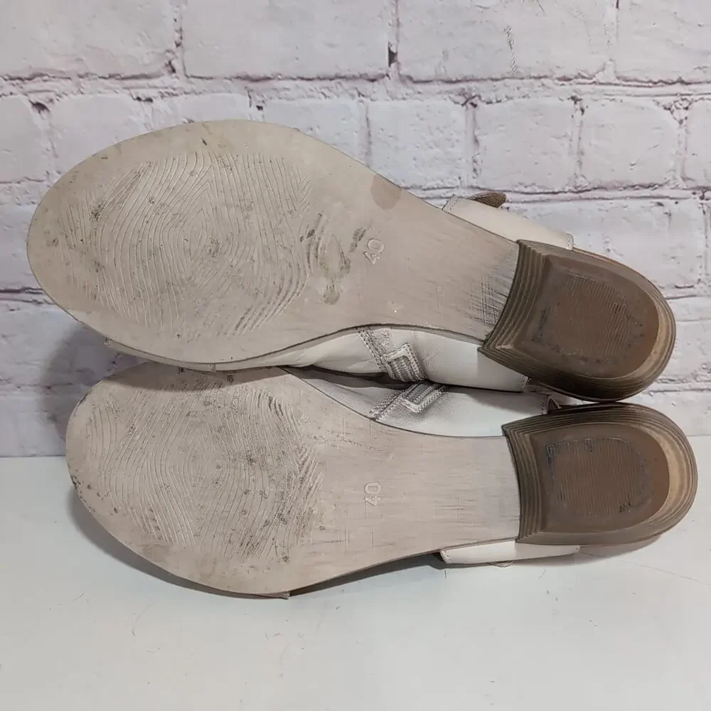 Miz Mooz Cassius Womens Linen Leather Zipper Heeled Sandals Shoes Al40 US 9-9.5 - Picture 8 of 11